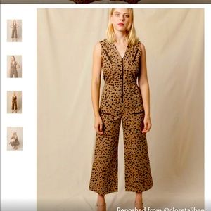 Rachael Antonoff Leopard Utility Jumpsuit